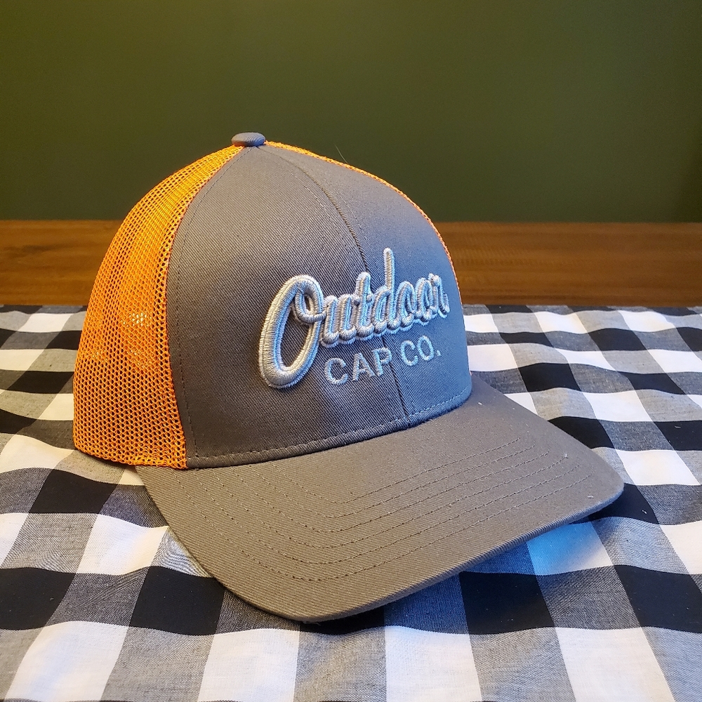 Men's Grey and Orange Outdoor Cap Hat